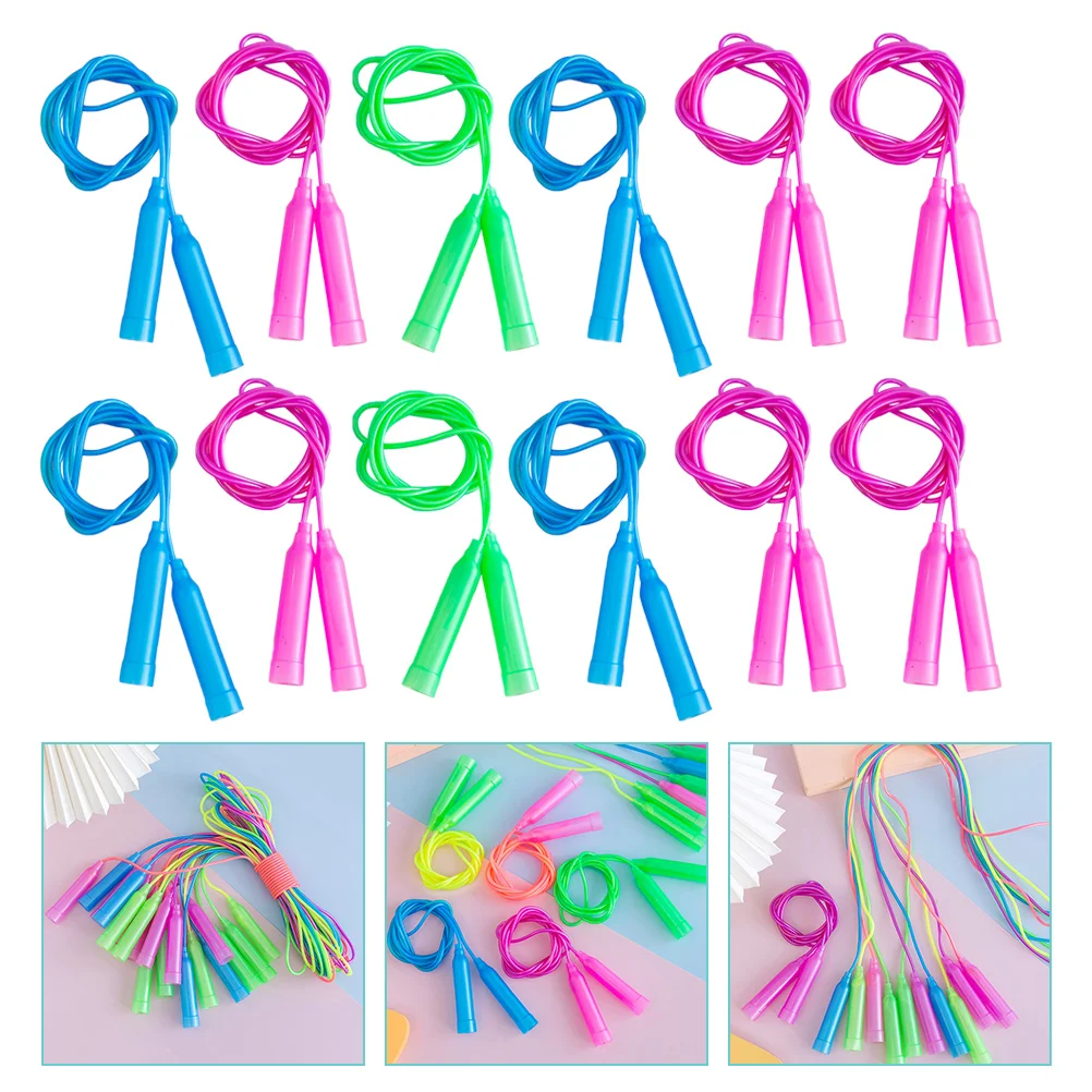 

12Pcs Practical Jump Ropes Colorful Jumping Ropes Fitness Skipping Ropes Portable Jumping Ropes for Kids Children Sports