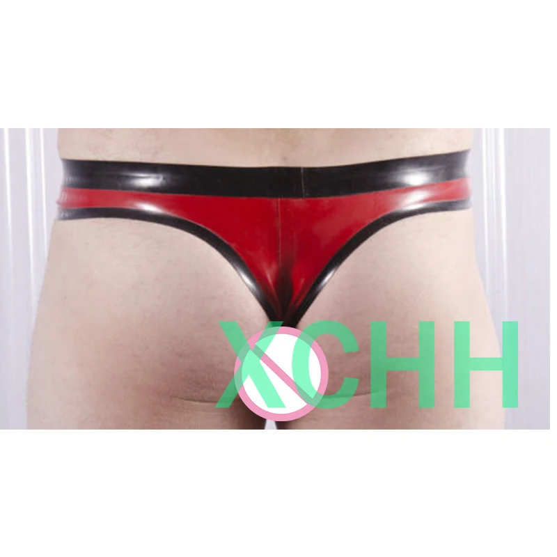 Мужские трусы резиновые стринги контрастный пояс и отделка по краю Латекс 0 4 мм |