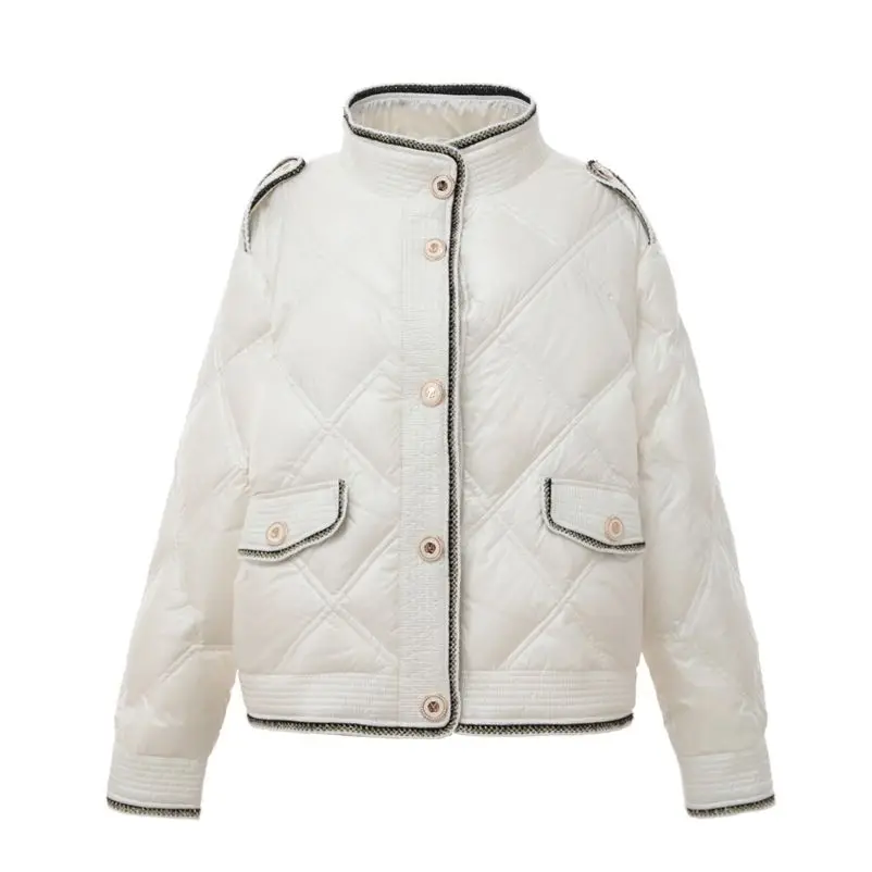 

Fashion Women Vintage Style Down Jacket White Duck Jackets Autumn Winter Warm Coats And Parka Female New Outwear