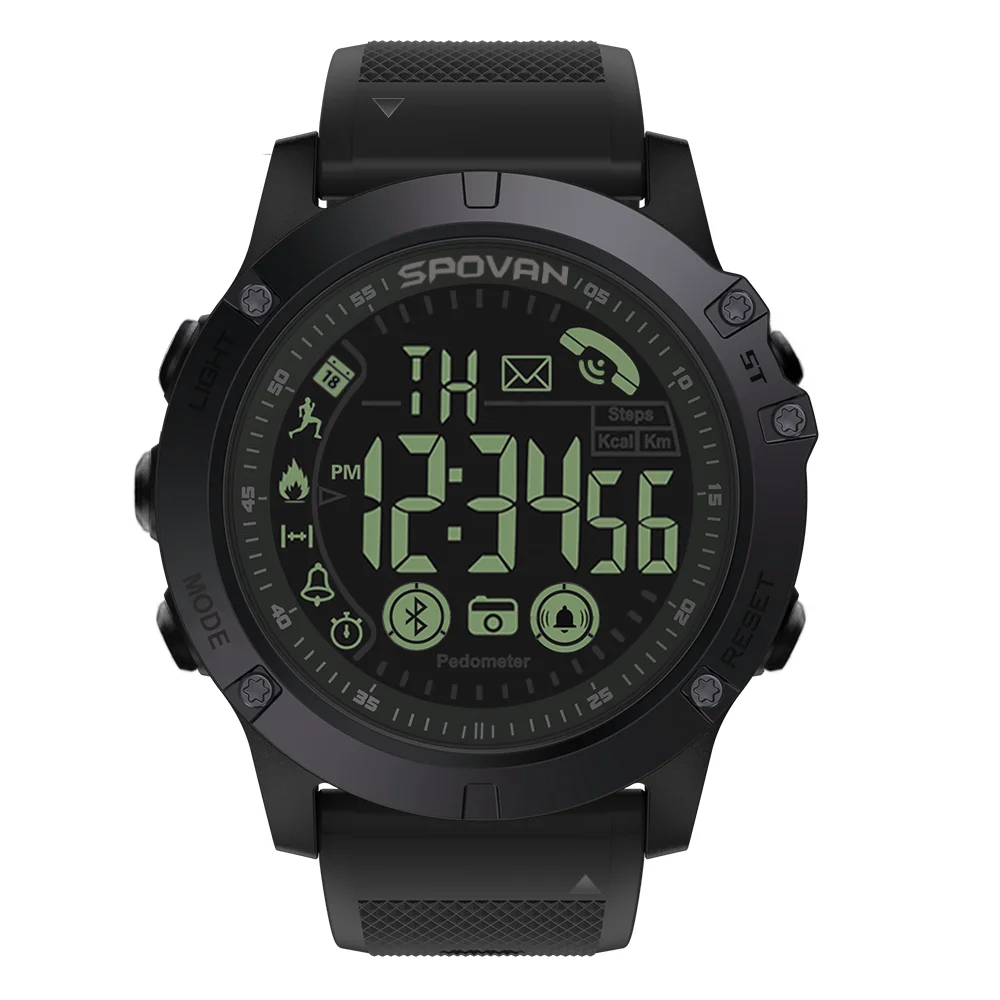 

SPOVAN Smart Watch Outdoor Sports Swimming 50M Waterproof Running Time Bluetooth Calorie Counter Digital Multi-function Clock