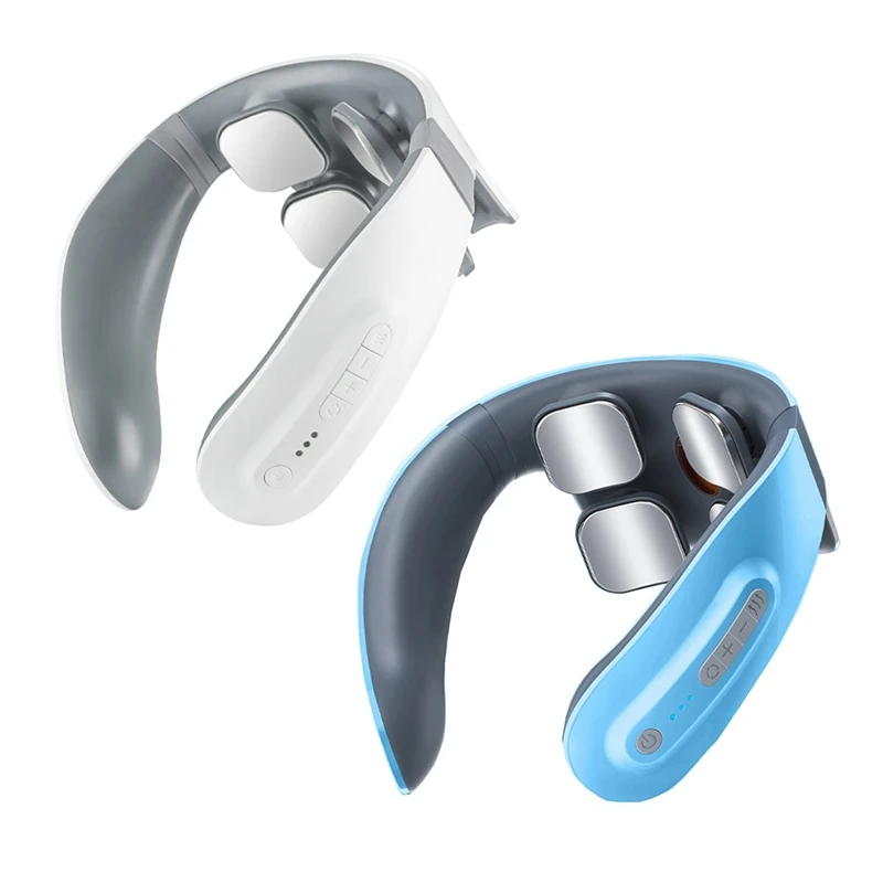 

Electric Neck Back Heat Massager Magnetic Pulse Acupuncture Therapy Pain Relief Health Deep Tissue Cervical Massager