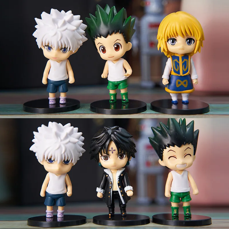 

Hunter X Huner Gon Freecss Killua Zoldyck Kurapika Leorio Hisoka Illumi Pvc Figures Toys Car Decoration Dolls 6pcs/set 10cm