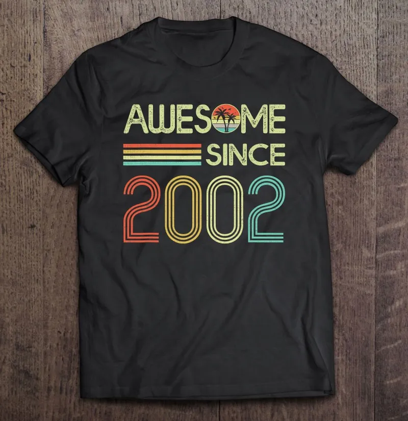 

Ретро Винтажные подарки на 20-й день рождения потрясающая с 2002 года футболка Ver2 для мужчин футболка мужская футболка женская футболка