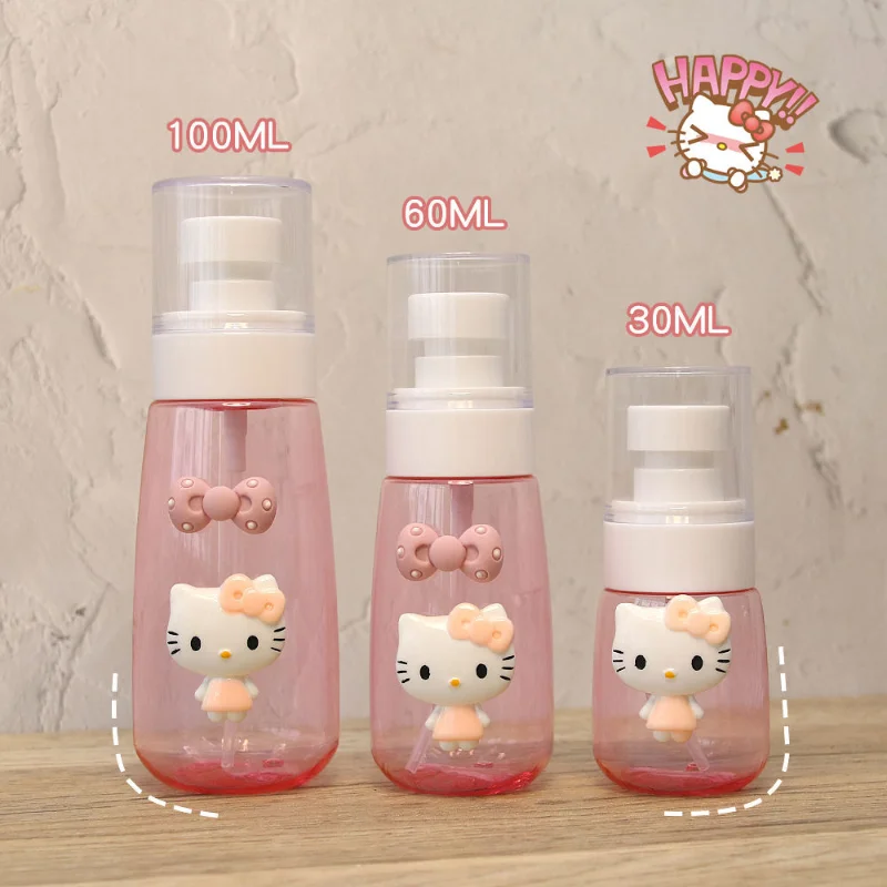 Купи Sanrio Cute Sub-bottling Travel Portable Spray Anime Hello Kitty Cartoon Makeup Moisturizing Perfume Spray Bottle за 113 рублей в магазине AliExpress