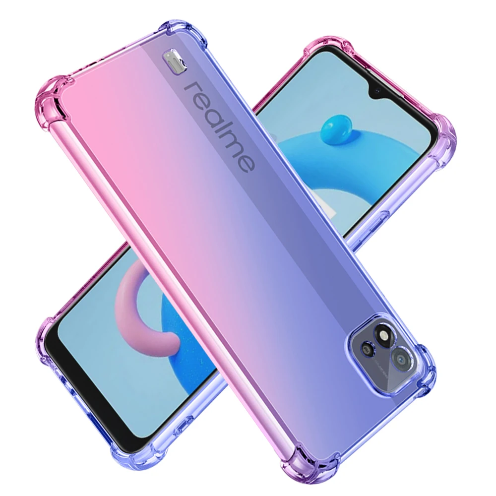 

Realme C11 2021 Narzo 50i 50A GT Explorer Master X2 Pro Shockproof Slim Silicone Airbag Anti-Drop Cover Realme C11 C12 C15 C17