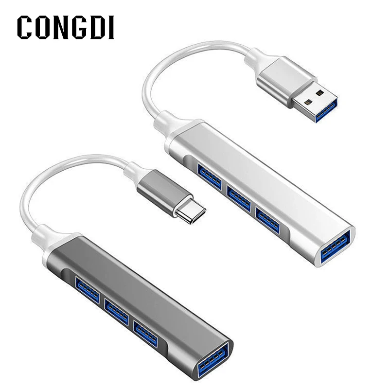 4 порта USB 3 0 HUB адаптер для Macbook Air Pro M1 Тип C Multi Splitter OTG Lenovo Xiaomi компьютерные