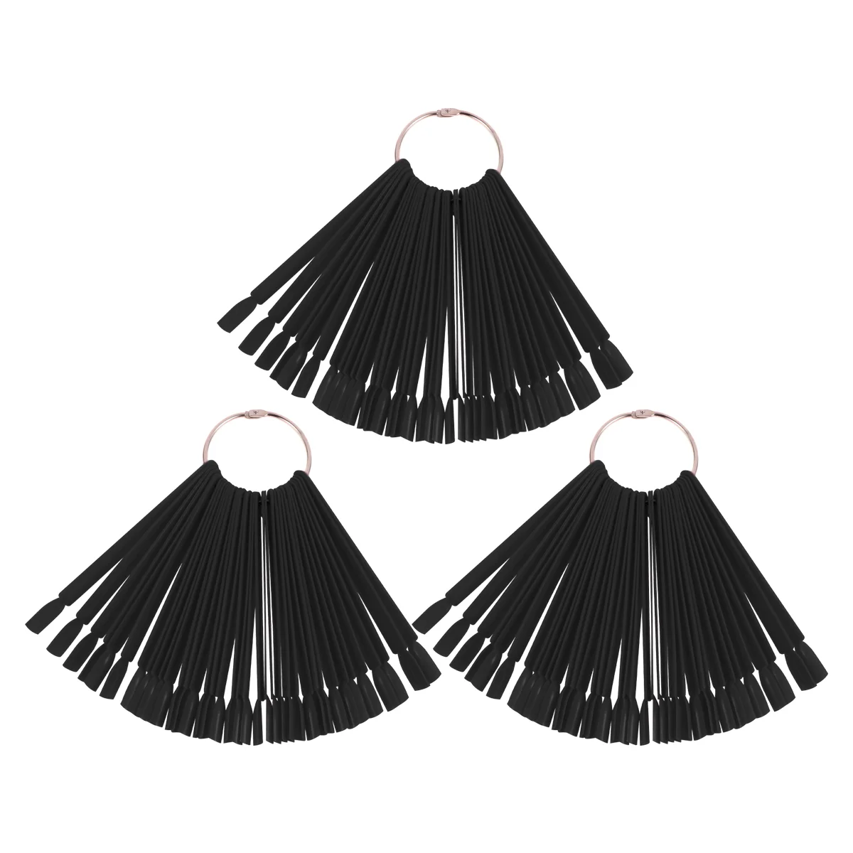 

150pcs False Nail Sticks Board Fan- shaped Nail Tips Display Practice Display Nail Supplies ( Black )