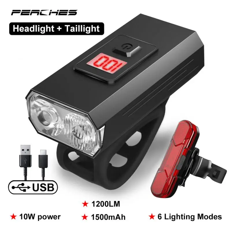 

T6 LED Bike Headlight 1500mAh USB Rechargeable Lamp Mountain Road Front Light Cycling Flashlight Luz Bicicleta Bike Accessories