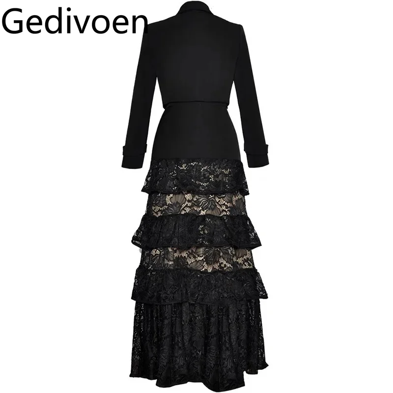 Gedivoen женский модный костюм с отложным воротником однобортное короткое пальто