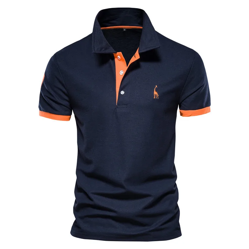 

2022 Popular Deer Embroidered Polo Shirt Men's Short-Sleeved Pique Mesh Men's T-shirt