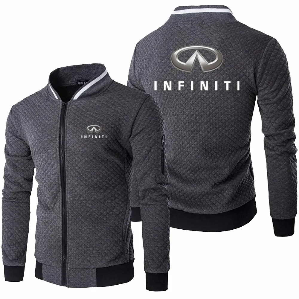 

New Spring Autumn Mens Infiniti Logo Jacket Long Sleeve Fashion Sportswear Casual Zipper Hoody Male Sweatshirts