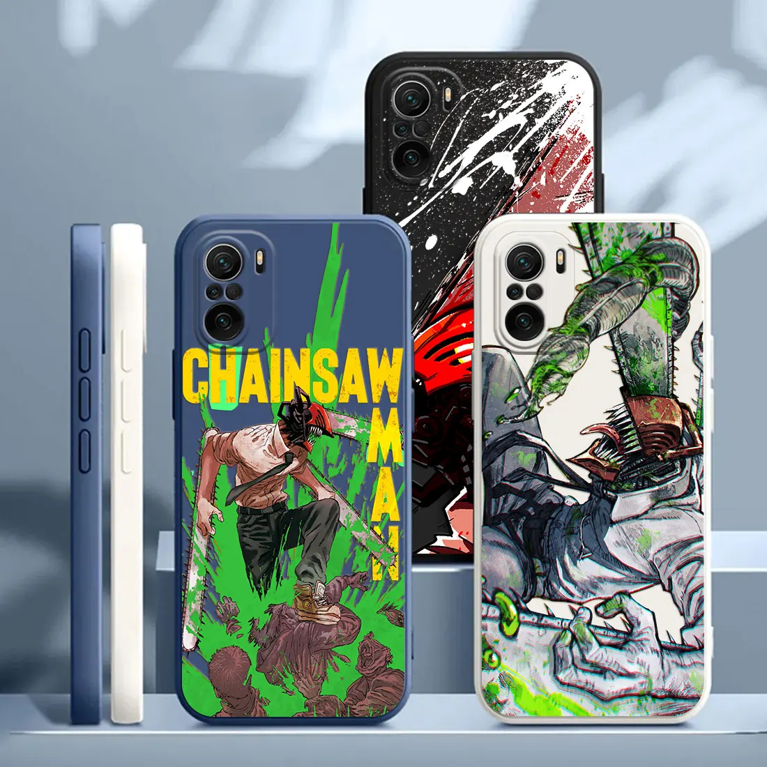 

Chainsaw Man Art Anime Liquid Case For Xiaomi Poco F5 Pro X4 X5 Pro X3 NFC GT M3 M4 Pro 5G M5 F3 F4 C40 Shockproof Phone Covers