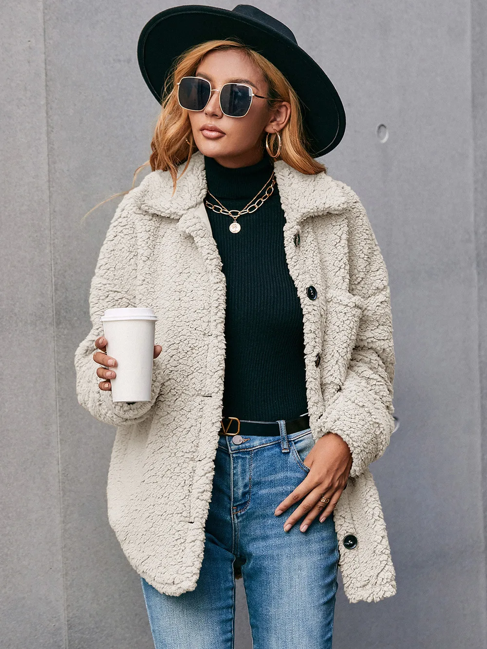 2021 Winter Thicken Warm Teddy Fur Jacket Coat Women Casual Fashion Lamb Faux Fur Overcoat Fluffy Cozy Loose Outerwear Female