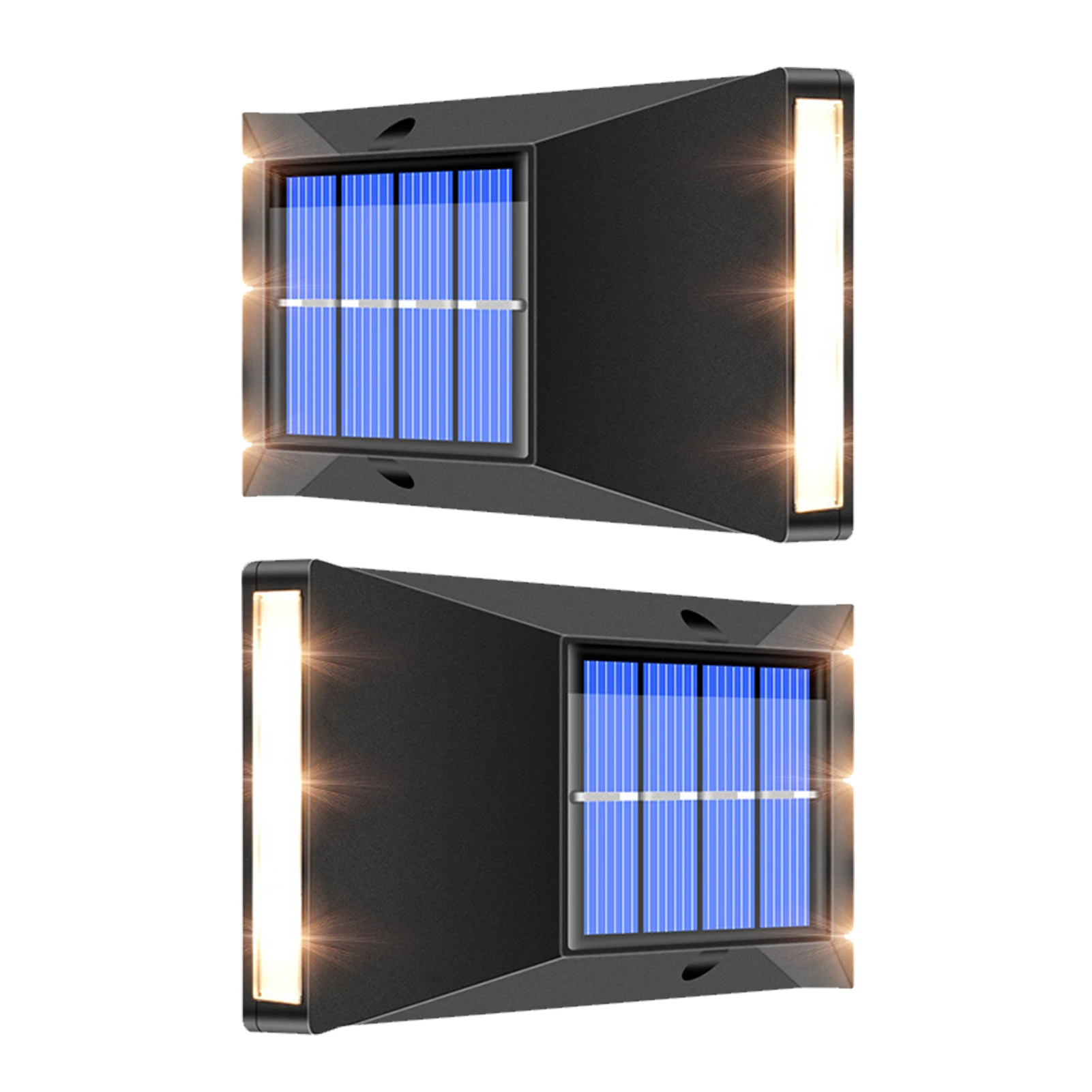 

2pcs Patio With Screws Solar Wall Light Stairway Waterproof Landscape Yard 6 Leds Garden Decor Outdoor Fence Night Lamp Wireless