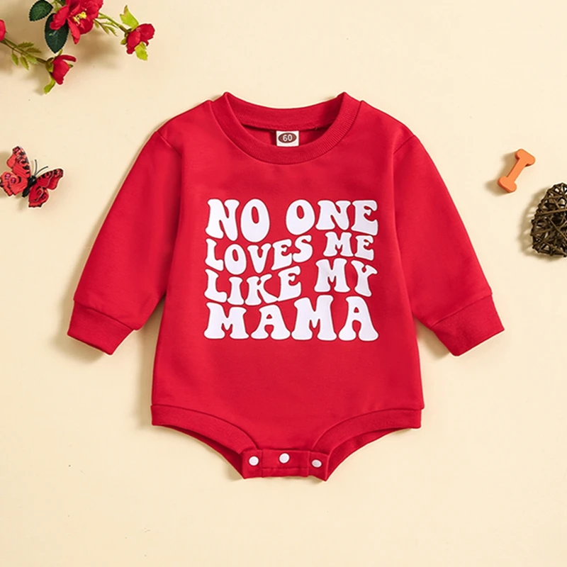 

Valentines Outfit for Baby Boy Girl Long Sleeve Crewneck Romper Sweatshirts Shirt Infant Valentines Clothes