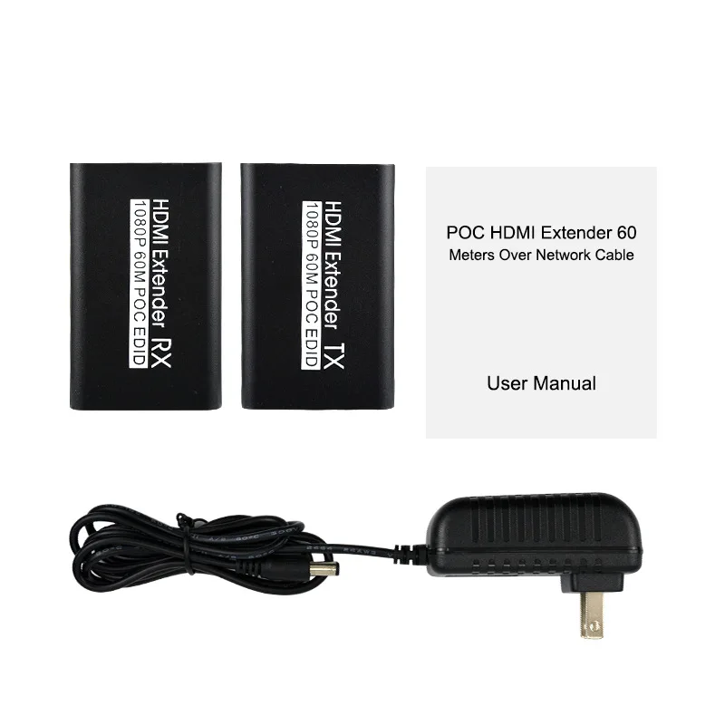HD Compatible POC Extender 60M Over Network Cable 2Port Splitter HD Video Extractor Spdif Converter enlarge