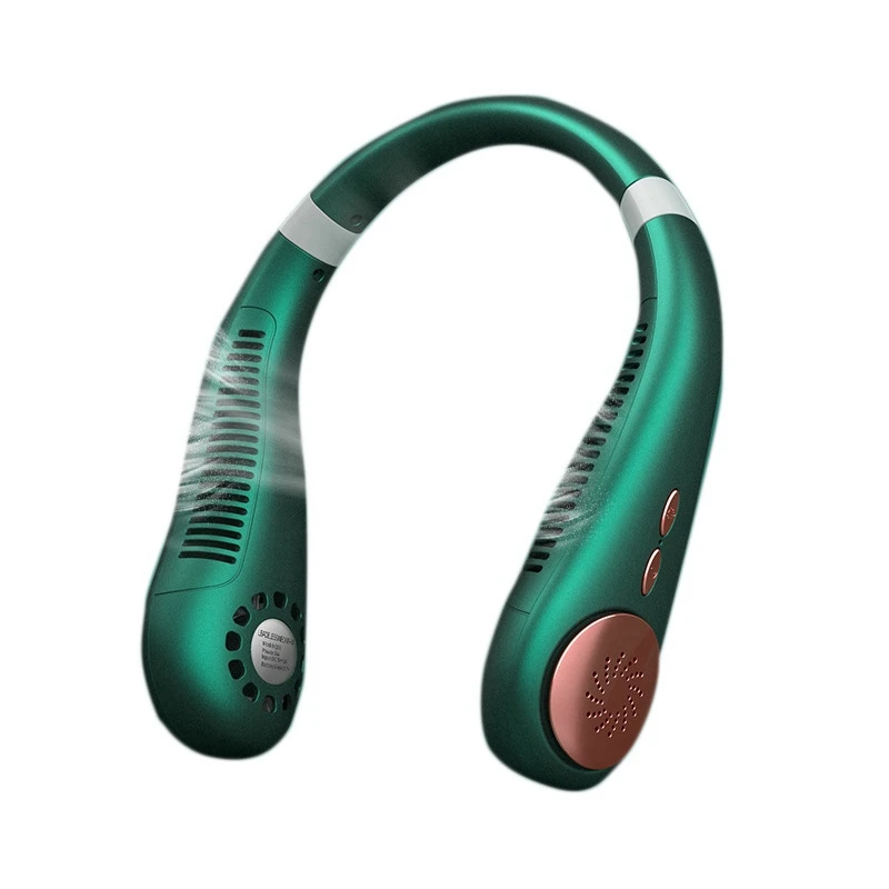 

Portable Bladeless Fan Mini Neck Fan USB Rechargeable Hanging Silent Cooling Fan for Outdoor Air Cooler(Green)