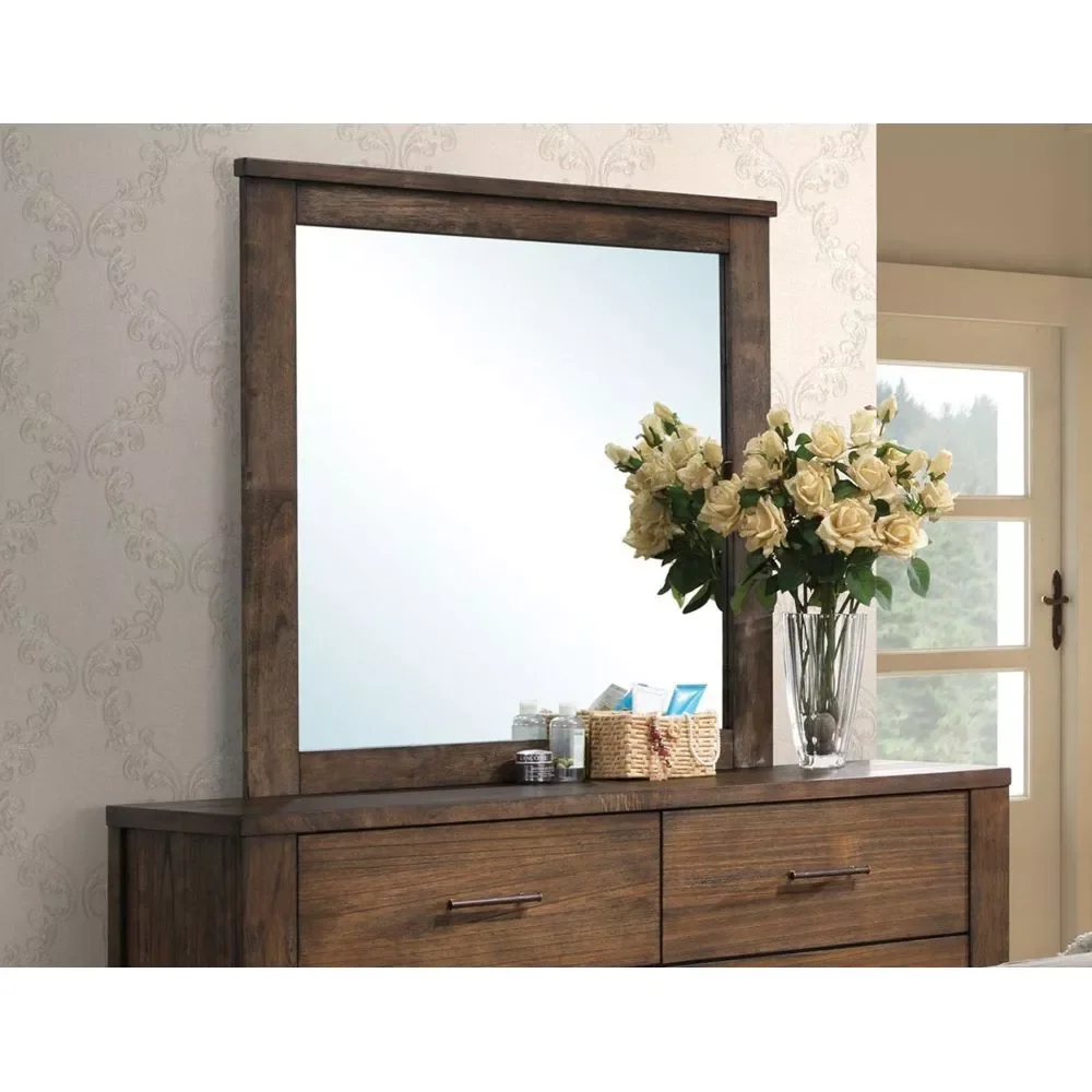 

41" x 40"H Mirror In Oak Home Decor Minimalist And Modern Home Furniture Bedroom Furniture Dressers Mirrors Decorative Mirrors