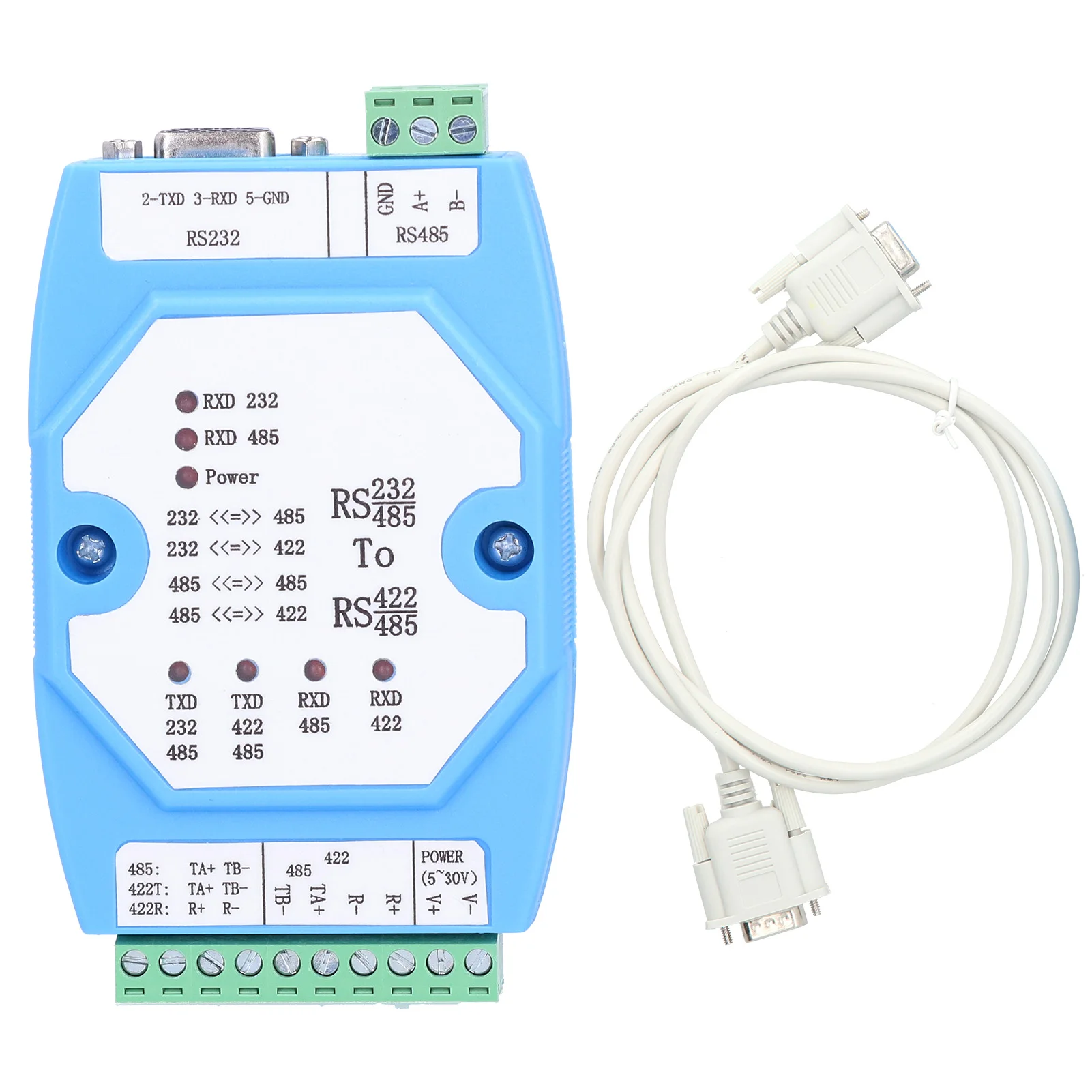 

Isolated Converter Adapter Surge Protection USB Serial RS232 to 485 Low Voltage Equipment 5‑30V Isolated