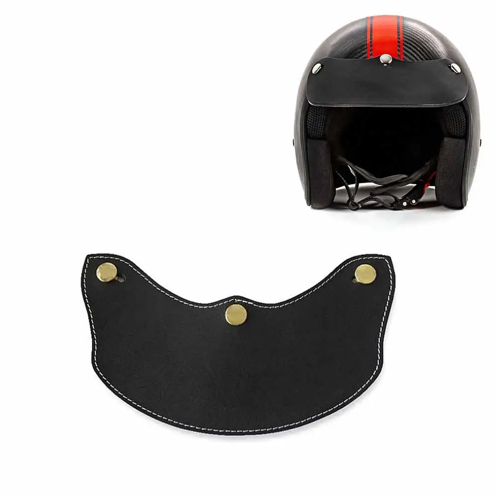

Fashion Motorcycle Helmet Visors Detachable Leather Windshield Brim 3 Pin Open Face Helmets Visors Accessories Dropshipping