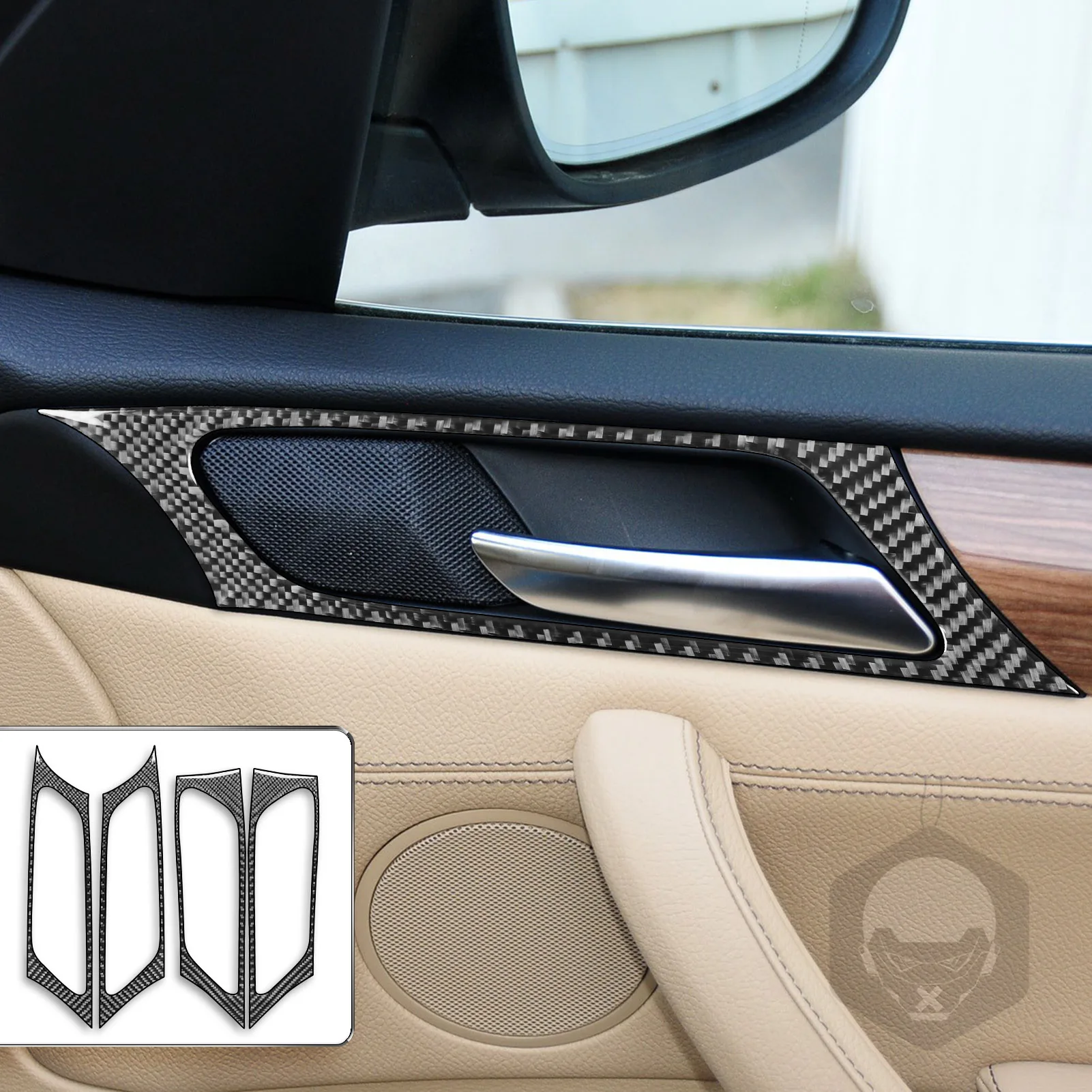 

For BMW X3 F25 2011-2017 X4 F26 2014-2017 Car Door Panel Handle Surround Frame Cover Trim Carbon Fiber Decorate Accessories