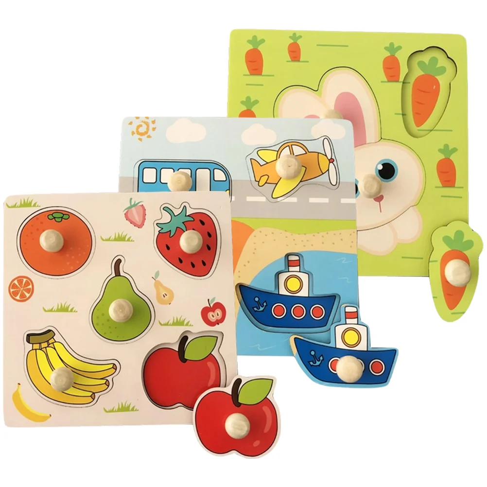 

Деревянные головоломки Монтессори, игрушки, ручка для обучения, доска в форме фруктов, развивающие овощи, детские блоки, начальная игрушка для дошкольного возраста