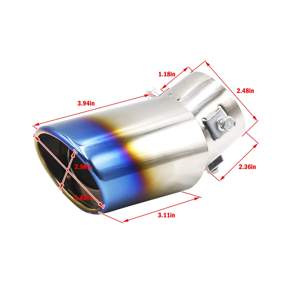 Universal Car Exhaust Muffler Tip Round Stainless Steel Pipe Chrome Tail Silver Accessories |