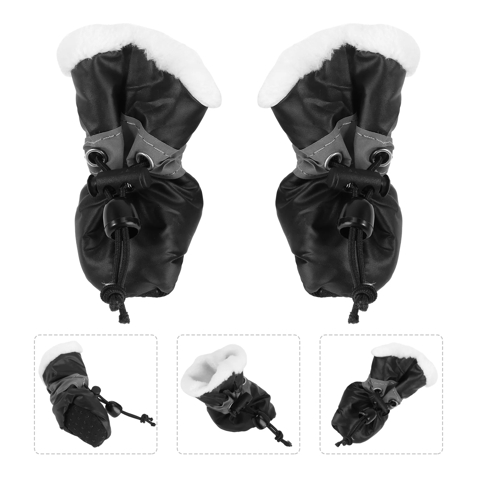 

Dog Boots Shoes Dogspet Rain Booties Snow Small Paw Puppy Size Protectors Shoe Winter Black Medium Anti Plush Protector Puppies