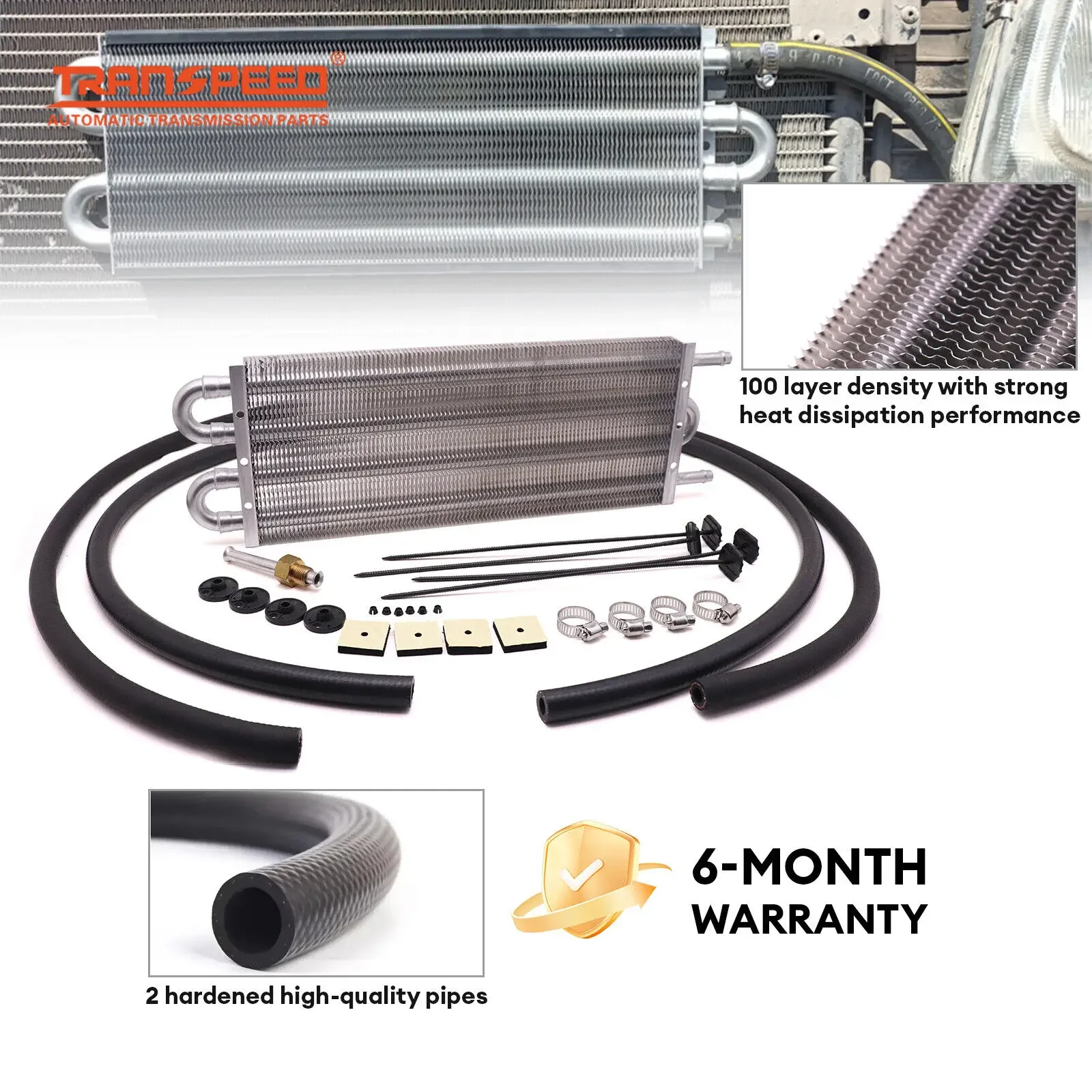 TRANSPEED PRO 4-рядный универсальный масляный радиатор коробки передач алюминиевый