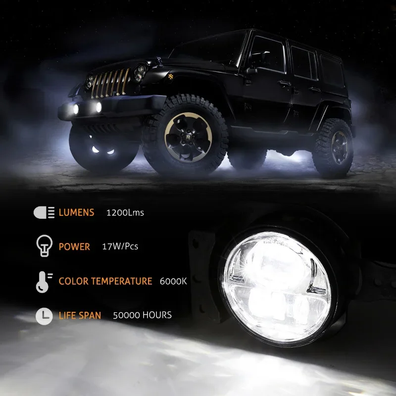 4-дюймовый автомобильный фонарь противотуманные фары сигнальная лампа для Jeep JL