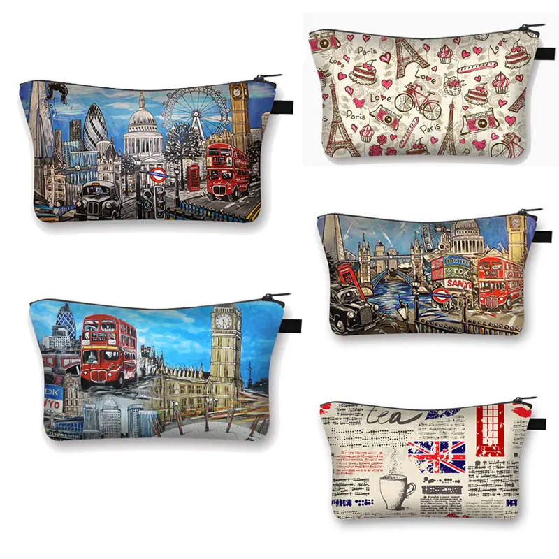 

Косметички в британском стиле и искусственная женская сумка-тоут для косметики, сумка-несессер, портативный органайзер для печенья, сумка для хранения