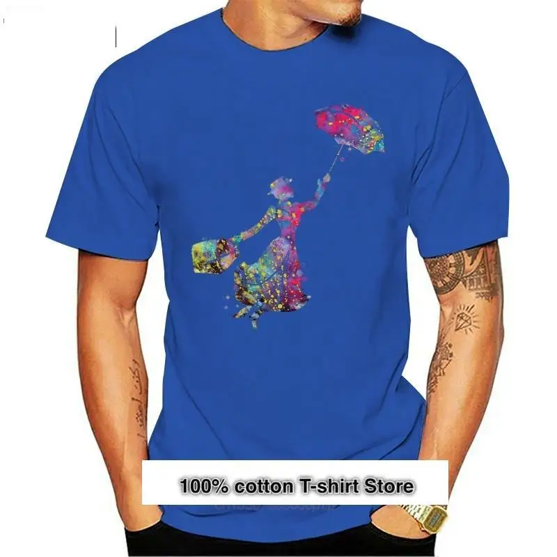 

Camiseta de Poppins para hombres, camisa de manga corta, de gran tamaño, 100 de algodón, con estampado de playa, nueva