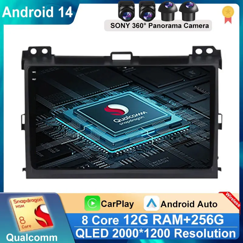 2Din Android 14 автомобильный радиоприемник мультимедийный видеоплеер для Toyota Land Cruiser