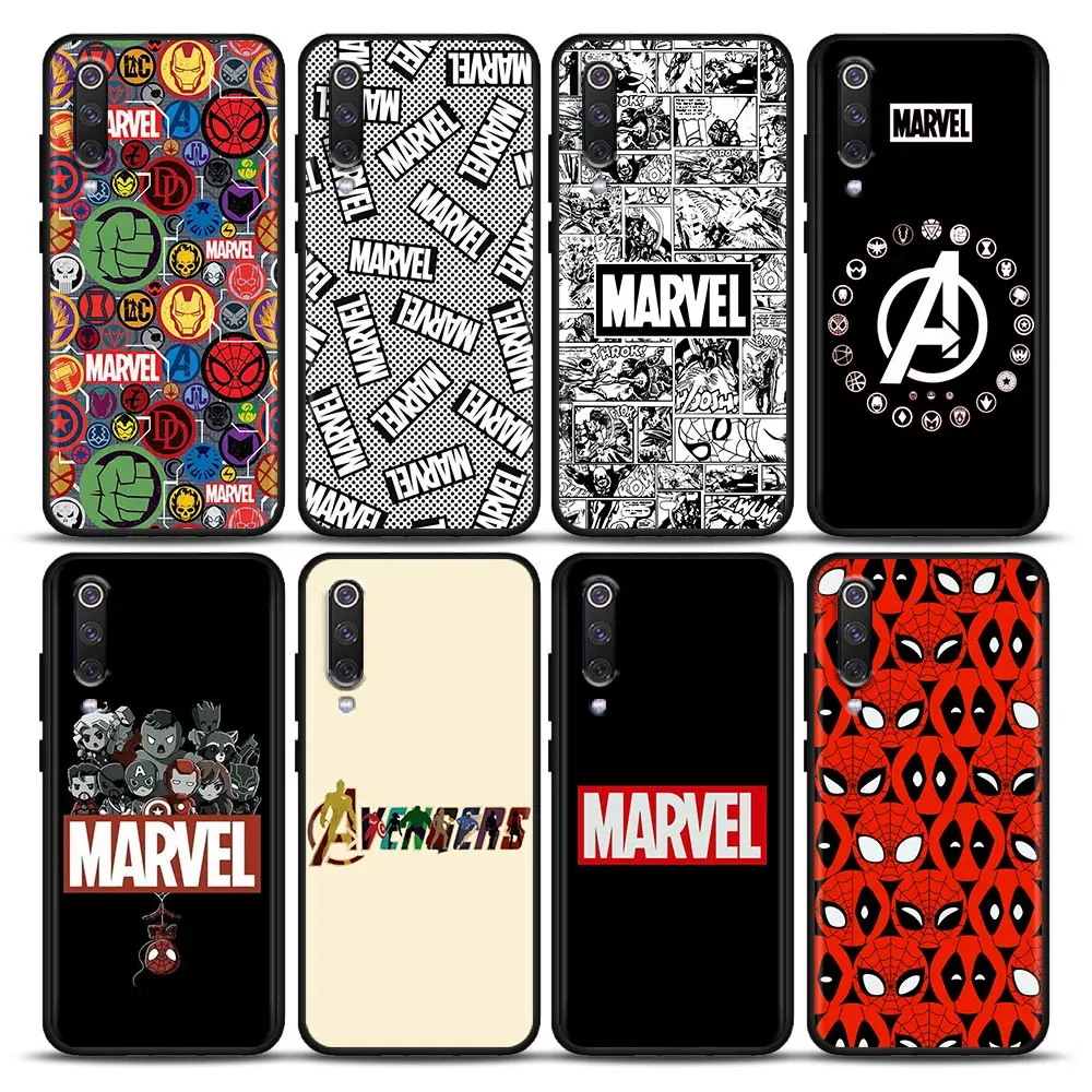 

Phone Case for Xiaomi Mi 9 9T SE Mi 10T 10S Mi A2 Lite CC9 Note 10 Pro 5G Soft Case Cover Marvel Avengers Logo