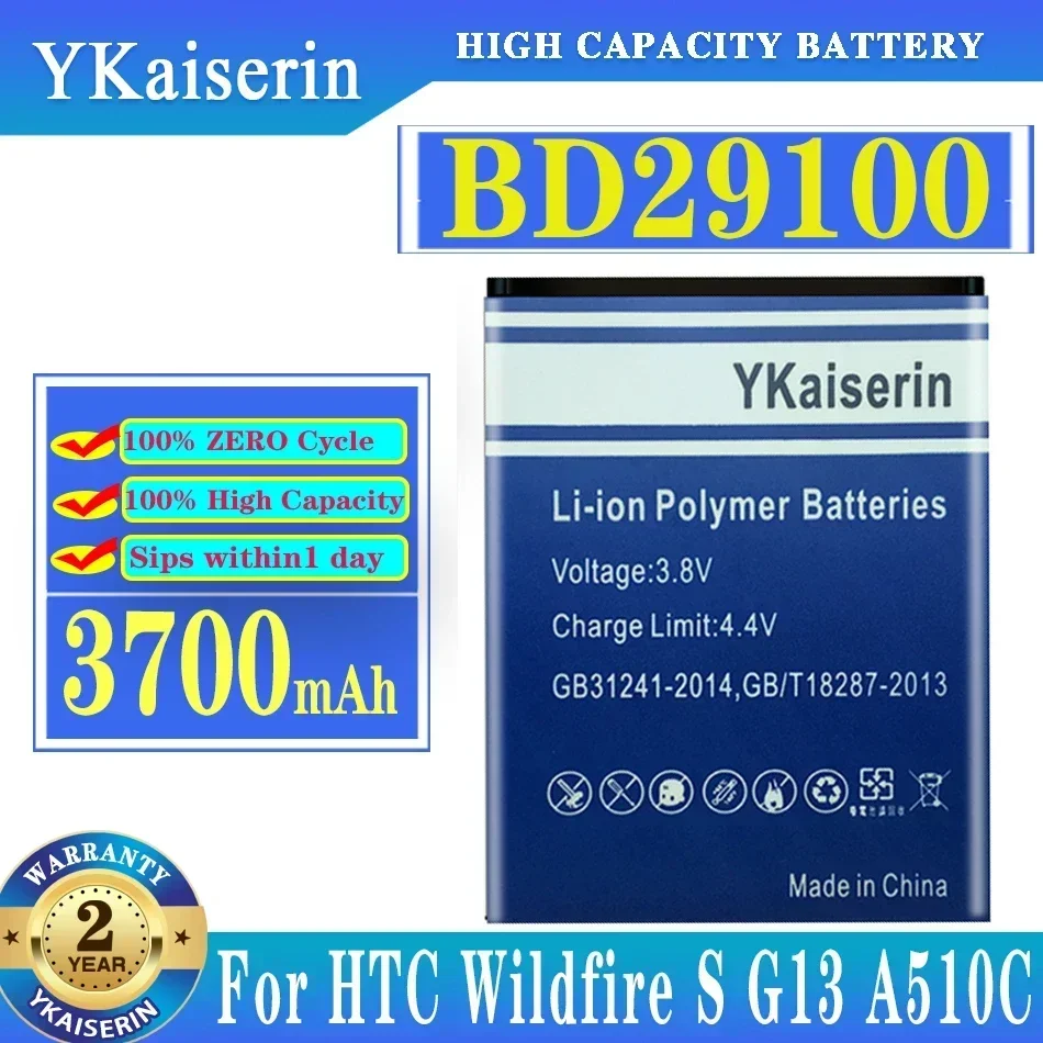 YKaiserin 3700 мАч аккумулятор для смартфона BD29100 HTC Wildfire S G13 A510C A510e HD3 HD7 HD7S T9292 T9295 Batterij