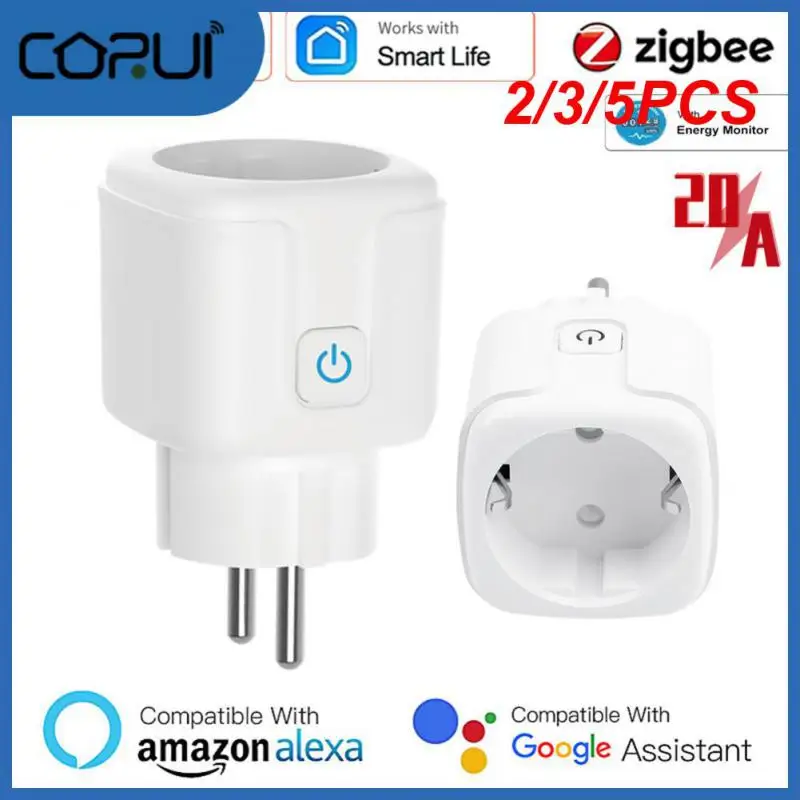 

2/3/5PCS 20a Eu Smart Socket Via Alexa Google Home Yandex Smart Plug Tuya Wireless Remote Zigbee Plug Smart Home Power Socket
