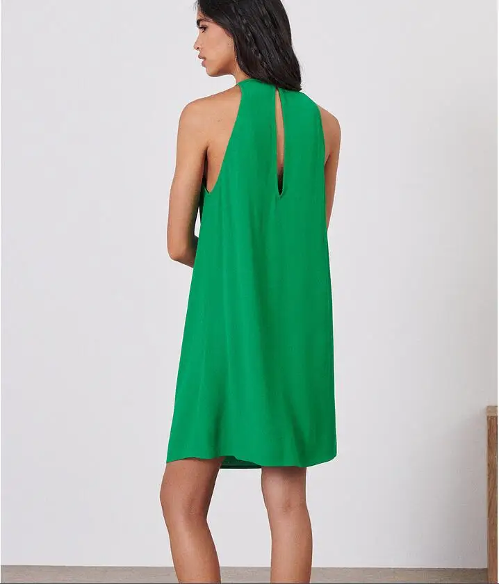

22 Fashion Classic Trendy luxury design New Summer Style Green Sleeveless Suspender Dress Women