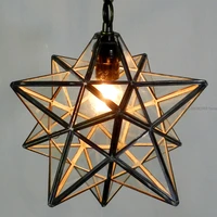 vintage geometric chandelier wrought iron pentagram light glass crystals for chandeliers metal lamp for living room home decor