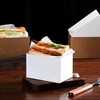 packaging box durable 50pcs toast holding bread tray compact easy carry food candy sandwich take out container
