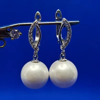 real 8 14 mm pearl jewelry genuine 925 sterling silver drop earring for women 14k gold filled gemstone earring orecchini female