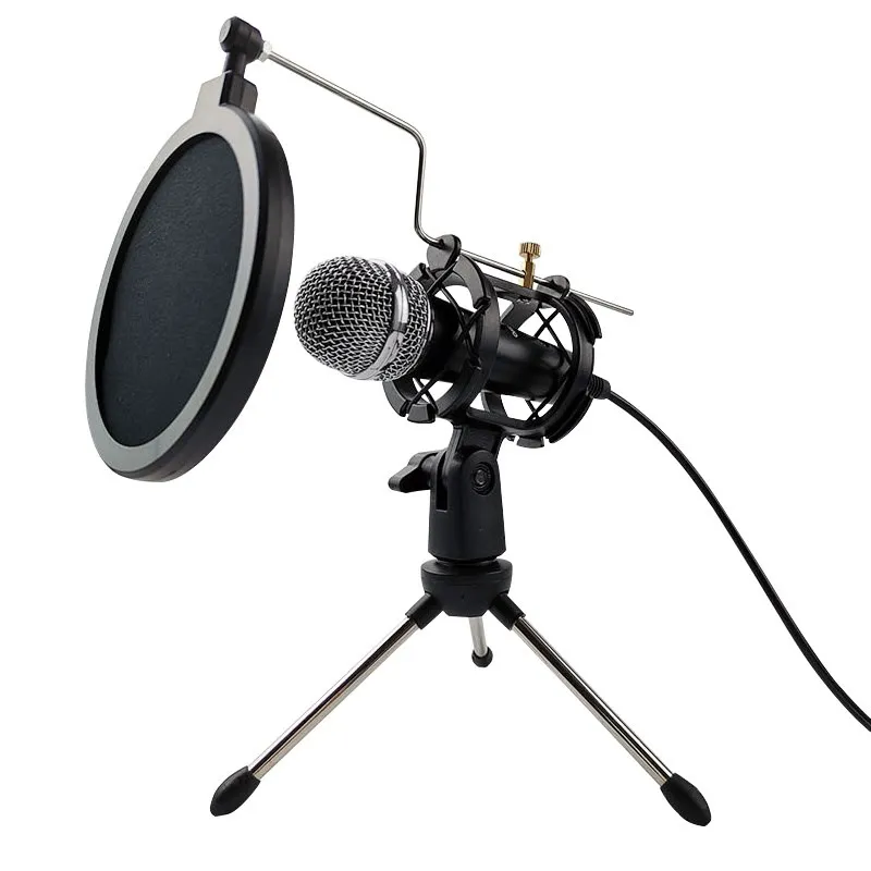 

Microphone 3.5mm Wired Home Stereo Desktop Tripod MIC For PC Video Chatting Gaming Podcasting Recording Meeting Free shipping