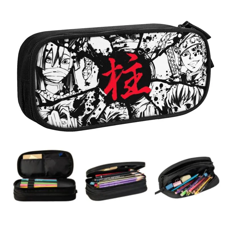 

Manga Demon Slayer School Pencil Cases Girls Boys Big Capacity Kimetsu No Yaiba Pencil Bag Pouch Students Stationery