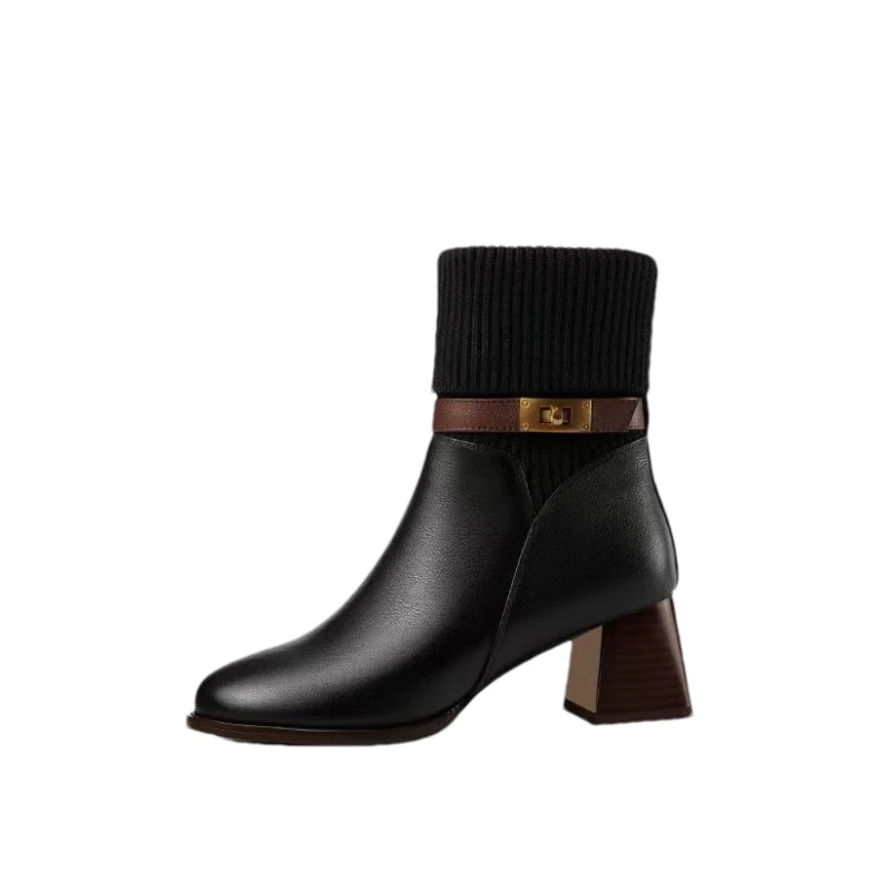 Брендовые женские ботильоны с острым носком зимние кожаные туфли на высоком