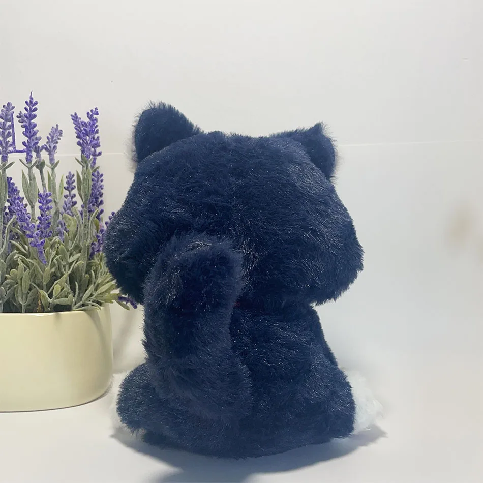 Genshin Black Scarface Cat Плюшевая Игрушка Furry Punching Stander Мягкая Хлопковая Домашняя Кукла С