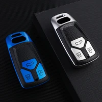 leather tpu car smart key case protective cover shell fob bag holder keychain for audi a4l a4 a5 s5 8s b9 q5 q7 tt tts tfsi