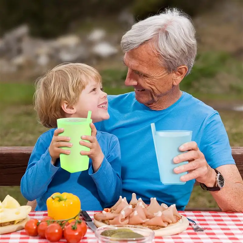 4 шт. детские чашки-глотки с соломинкой ярких цветов | Чашки