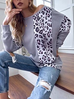 leopard print color block sweater