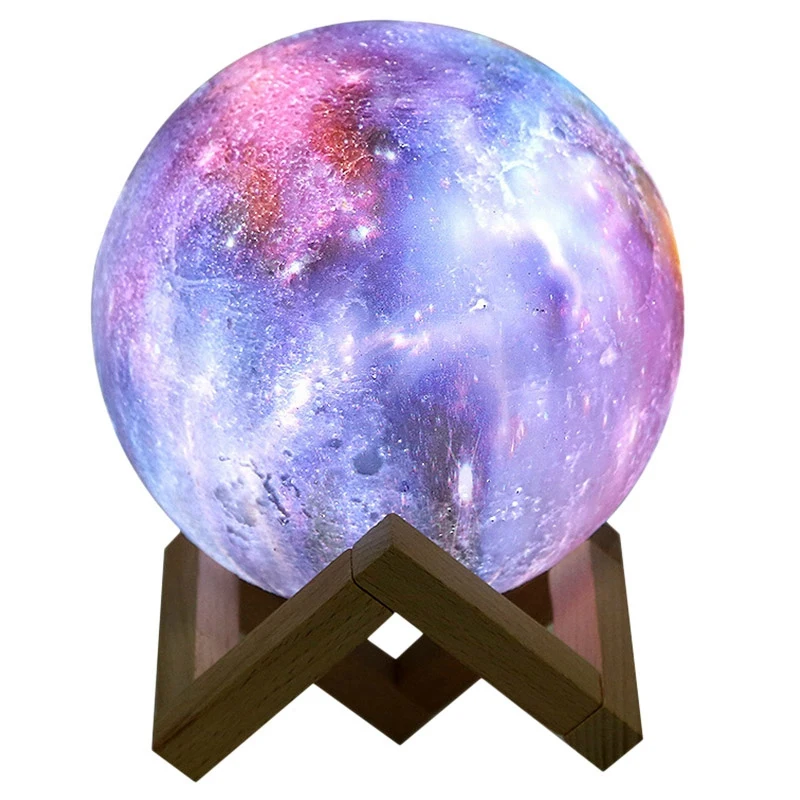 

16-Color Remote Control Moon Lamp 3D Printing Galaxy Lamp Night Light With Base/Time Setting/Press/Remote Control