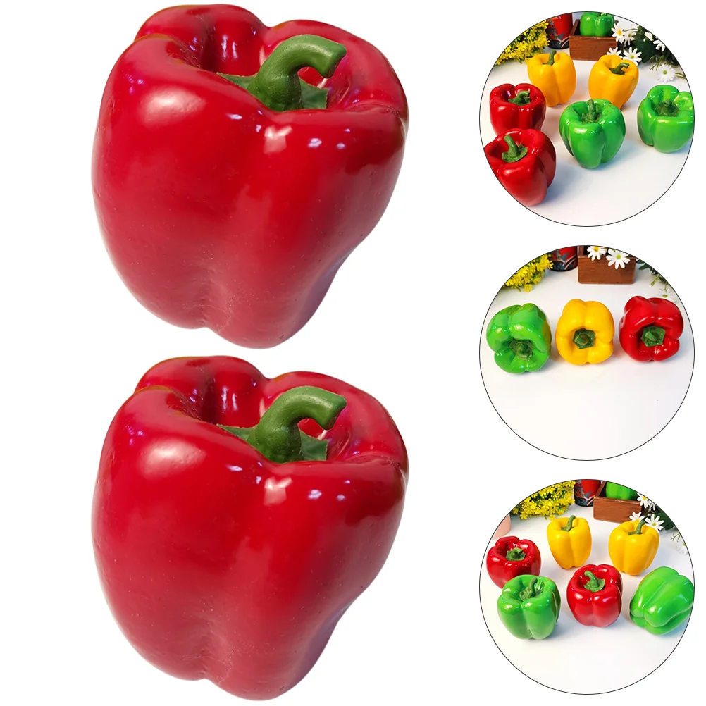 

Fake Artificial Bell Peppers Decorative Veggie Vegetable Pepper Filler Bowl Vegetables Fruitimitation Fruits Decoration Cfor