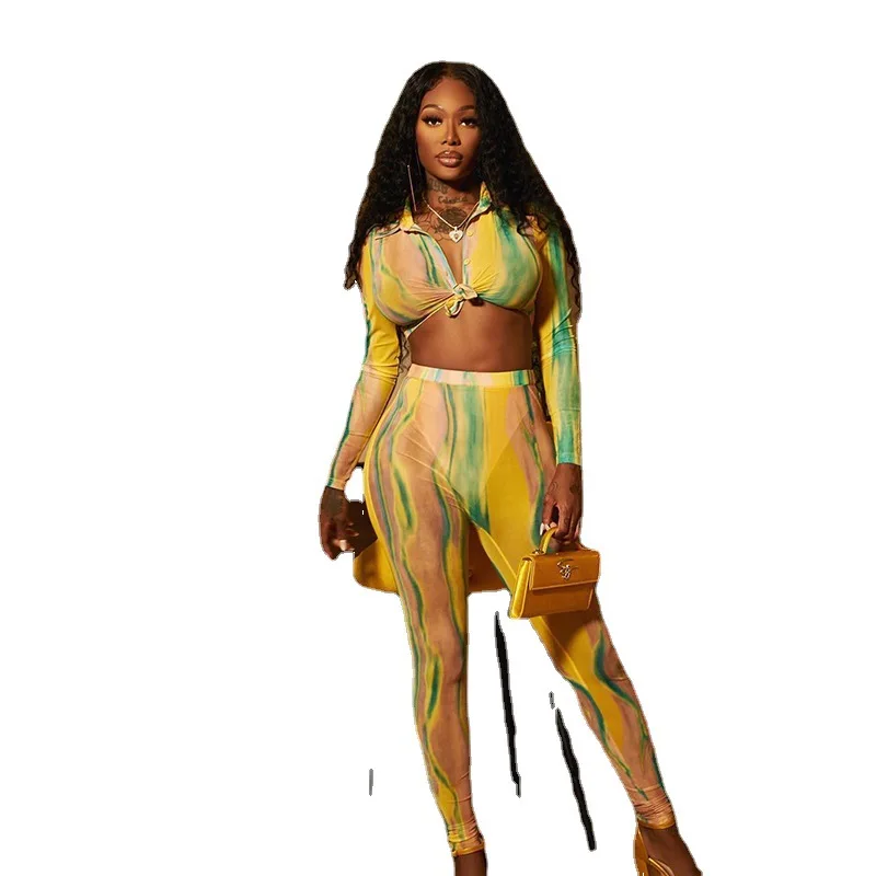 

Two Piece Set Women Africa Clothing African Fashion Slim Pants Party Dashiki Summer Autumn Top Trousers Suits 2 Piece Outfits
